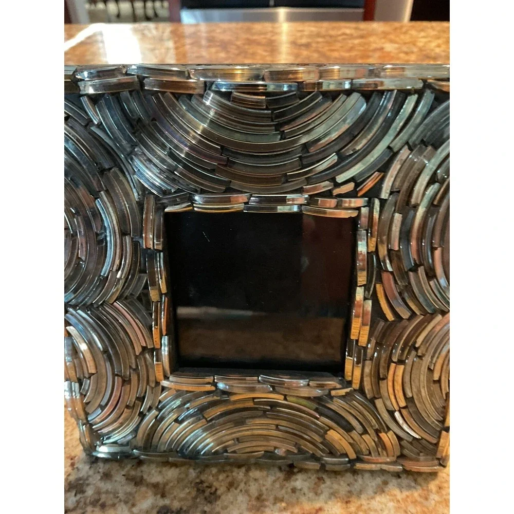 Multi Colored Glass Mosaic‎ Beaded Two's Company Photo Frame 6